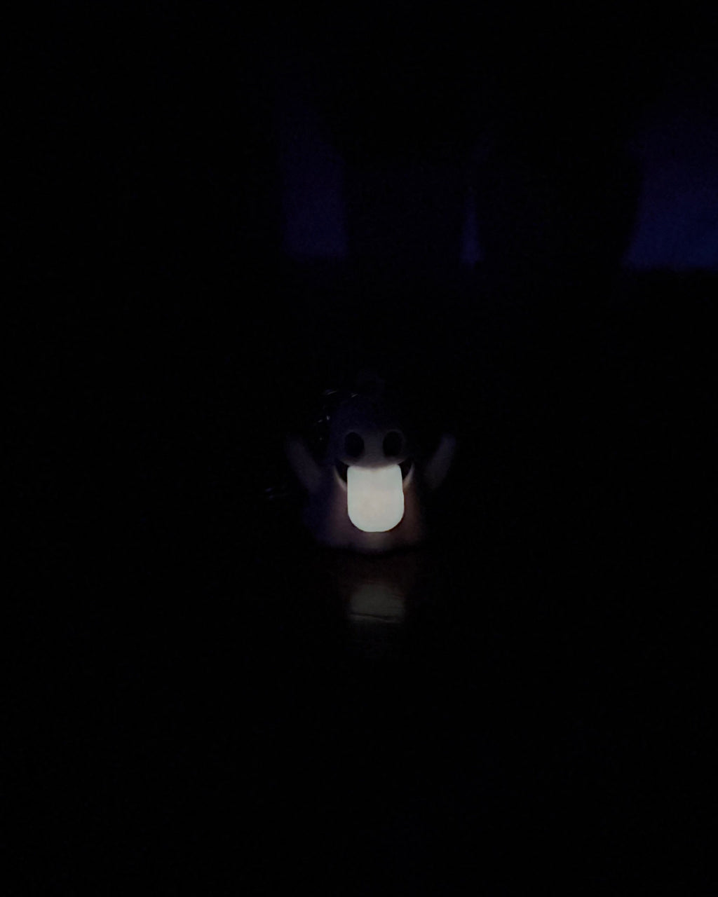 ghost keychain with glow in the dark tongue