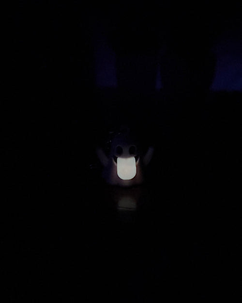 ghost keychain with glow in the dark tongue